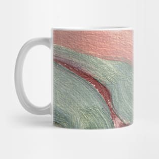 Green Pink Lavender Abstract Art Mug